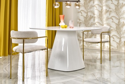 Moderní jídelní stůl Halmar FLAVIO bílá (2 Karton) (7)