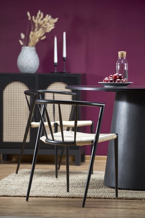 Moderní jídelní stůl Halmar GINTER kulatý, černá (2p=1szt) (2 Karton) (5)