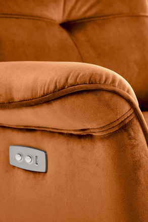 Elektrické rozkládací křeslo Halmar SEMIR, zásuvka USB, skořicová (2p=1szt) (2 Karton) (10)