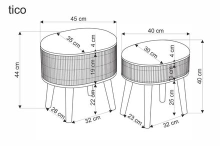 Taburety Halmar TICO sestava s úĺožným prostorem, béžová (1p=1szt) (6)