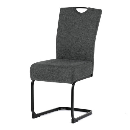 Moderní jídelní židle Autronic Židle jídelní, taštičkové pružiny v sedáku, šedá látka, černý kov (DCL-E2008 GREY2)