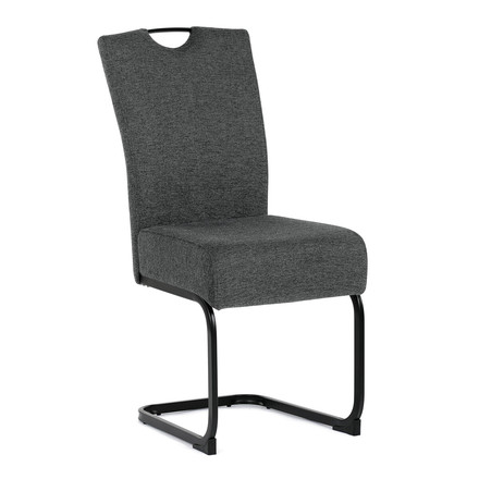 Moderní jídelní židle Autronic Židle jídelní, taštičkové pružiny v sedáku, šedá látka, černý kov (DCL-E2008 GREY2) (12)
