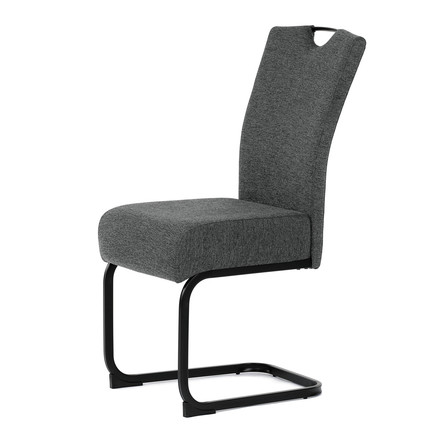 Moderní jídelní židle Autronic Židle jídelní, taštičkové pružiny v sedáku, šedá látka, černý kov (DCL-E2008 GREY2) (3)