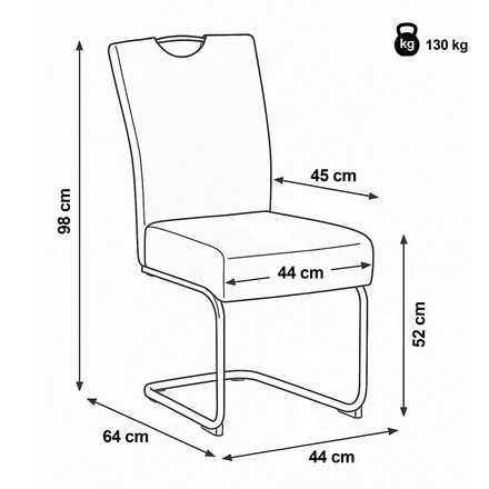 Moderní jídelní židle Autronic Židle jídelní, taštičkové pružiny v sedáku, šedá látka, černý kov (DCL-E2008 GREY2) (41)