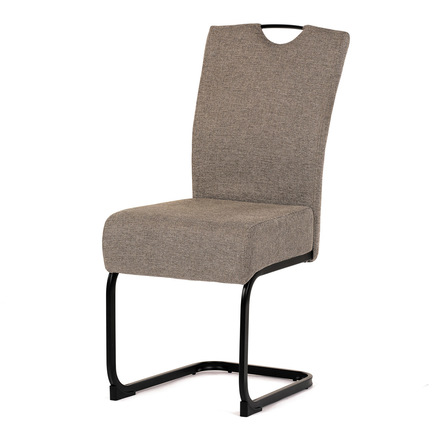 Moderní jídelní židle Autronic Židle jídelní, taštičkové pružiny v sedáku, krémová látka, černý kov (DCL-E2008 CRM2)