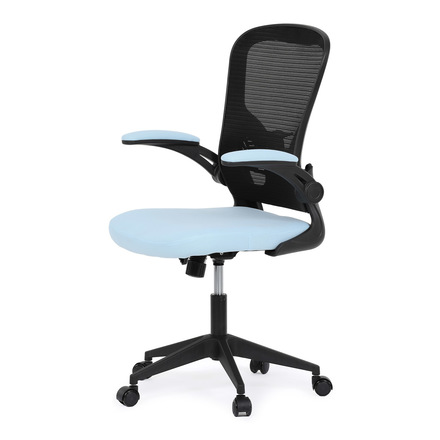 Kancelářská židle Autronic Kancelářská židle, černý plast, modrá látka, sklápěcí područky, kolečka pro tvrdé podlahy (KA-V317 BLUE) (3)