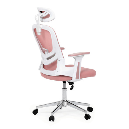 Kancelářská židle Autronic Kancelářská židle, růžová síťovina, bílý plast, kolečka na tvrdé podlahy, 2D područky (KA-K2031 PINK) (9)
