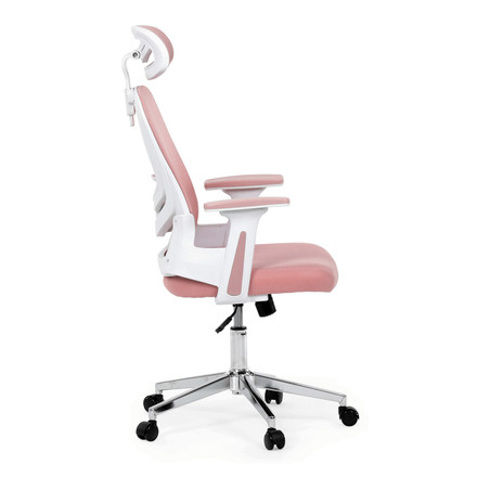 Kancelářská židle Autronic Kancelářská židle, růžová síťovina, bílý plast, kolečka na tvrdé podlahy, 2D područky (KA-K2031 PINK) (10)