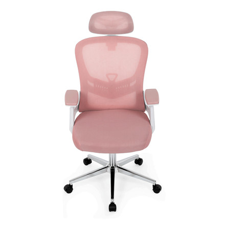 Kancelářská židle Autronic Kancelářská židle, růžová síťovina, bílý plast, kolečka na tvrdé podlahy, 2D područky (KA-K2031 PINK) (13)