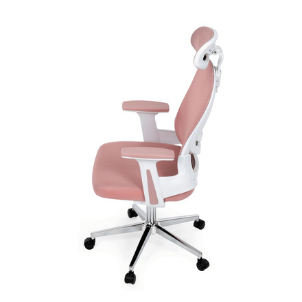 Kancelářská židle Autronic Kancelářská židle, růžová síťovina, bílý plast, kolečka na tvrdé podlahy, 2D područky (KA-K2031 PINK) (16)