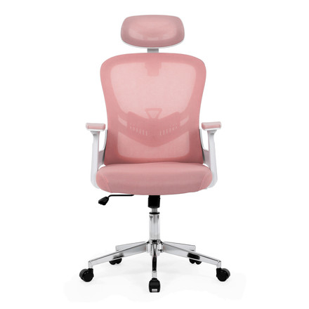 Kancelářská židle Autronic Kancelářská židle, růžová síťovina, bílý plast, kolečka na tvrdé podlahy, 2D područky (KA-K2031 PINK) (1)