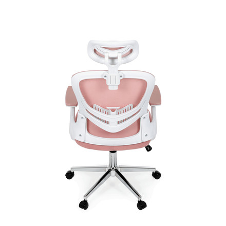 Kancelářská židle Autronic Kancelářská židle, růžová síťovina, bílý plast, kolečka na tvrdé podlahy, 2D područky (KA-K2031 PINK) (19)