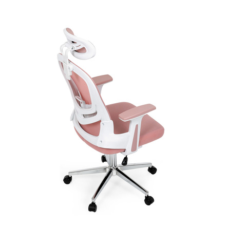 Kancelářská židle Autronic Kancelářská židle, růžová síťovina, bílý plast, kolečka na tvrdé podlahy, 2D područky (KA-K2031 PINK) (21)