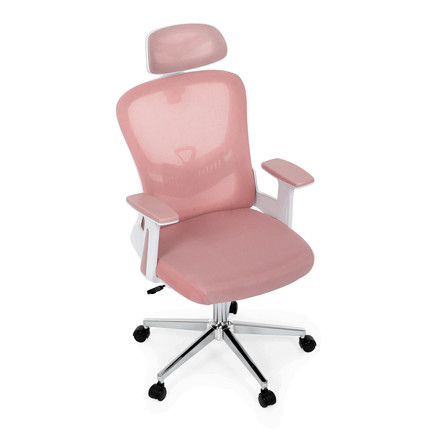 Kancelářská židle Autronic Kancelářská židle, růžová síťovina, bílý plast, kolečka na tvrdé podlahy, 2D područky (KA-K2031 PINK) (24)