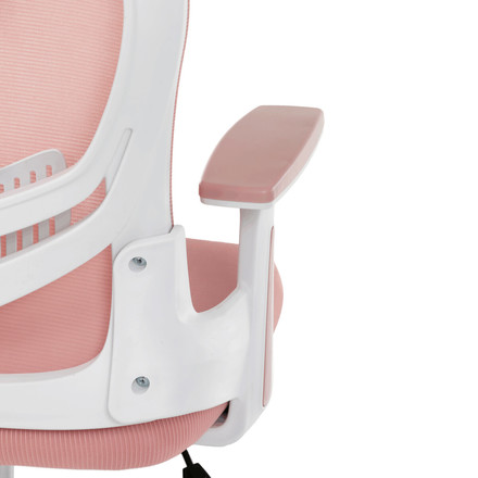 Kancelářská židle Autronic Kancelářská židle, růžová síťovina, bílý plast, kolečka na tvrdé podlahy, 2D područky (KA-K2031 PINK) (33)