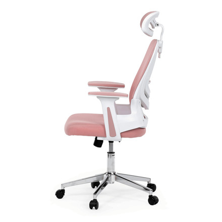 Kancelářská židle Autronic Kancelářská židle, růžová síťovina, bílý plast, kolečka na tvrdé podlahy, 2D područky (KA-K2031 PINK) (4)