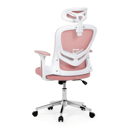 Kancelářská židle Autronic Kancelářská židle, růžová síťovina, bílý plast, kolečka na tvrdé podlahy, 2D područky (KA-K2031 PINK) (6)