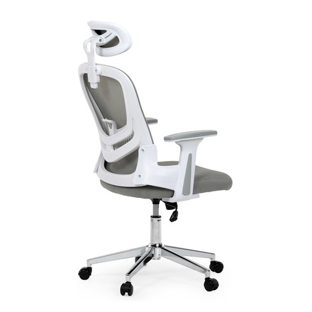 Kancelářská židle Autronic Kancelářská židle, šedá síťovina, bílý plast, kolečka na tvrdé podlahy, 2D područky (KA-K2031 GREY) (9)