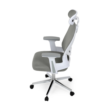 Kancelářská židle Autronic Kancelářská židle, šedá síťovina, bílý plast, kolečka na tvrdé podlahy, 2D područky (KA-K2031 GREY) (16)