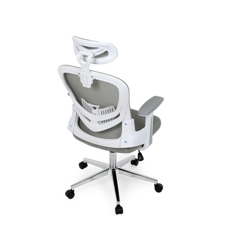 Kancelářská židle Autronic Kancelářská židle, šedá síťovina, bílý plast, kolečka na tvrdé podlahy, 2D područky (KA-K2031 GREY) (20)