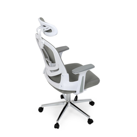Kancelářská židle Autronic Kancelářská židle, šedá síťovina, bílý plast, kolečka na tvrdé podlahy, 2D područky (KA-K2031 GREY) (21)