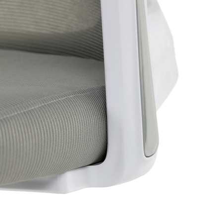 Kancelářská židle Autronic Kancelářská židle, šedá síťovina, bílý plast, kolečka na tvrdé podlahy, 2D područky (KA-K2031 GREY) (31)