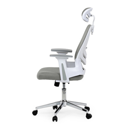 Kancelářská židle Autronic Kancelářská židle, šedá síťovina, bílý plast, kolečka na tvrdé podlahy, 2D područky (KA-K2031 GREY) (4)