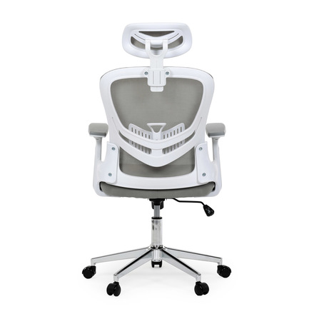 Kancelářská židle Autronic Kancelářská židle, šedá síťovina, bílý plast, kolečka na tvrdé podlahy, 2D područky (KA-K2031 GREY) (7)