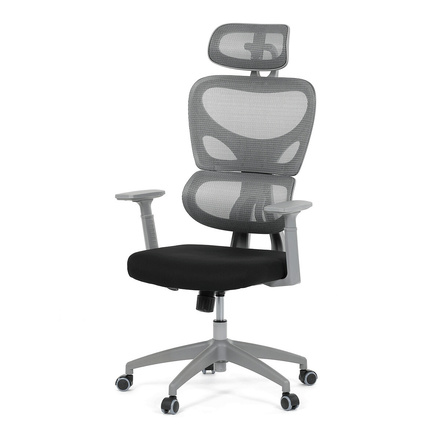 Kancelářská židle Autronic Kancelářská židle, šedá síťovina, šedý plast, kolečka na tvrdé podlahy (KA-K2081 GREY)