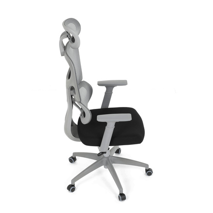 Kancelářská židle Autronic Kancelářská židle, šedá síťovina, šedý plast, kolečka na tvrdé podlahy (KA-K2081 GREY) (6)