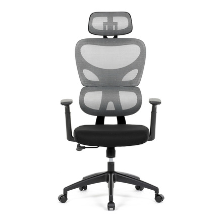 Kancelářská židle Autronic Kancelářská židle, šedá síťovina, černý plast, kolečka na tvrdé podlahy (KA-K2080 GREY) (1)