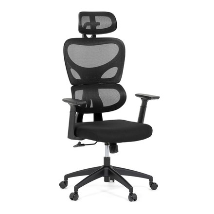 Kancelářská židle Autronic Kancelářská židle, černá síťovina, černý plast, kolečka na tvrdé podlahy (KA-K2080 BK) (12)