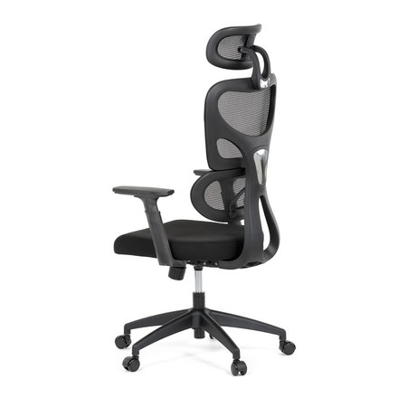 Kancelářská židle Autronic Kancelářská židle, černá síťovina, černý plast, kolečka na tvrdé podlahy (KA-K2080 BK) (5)