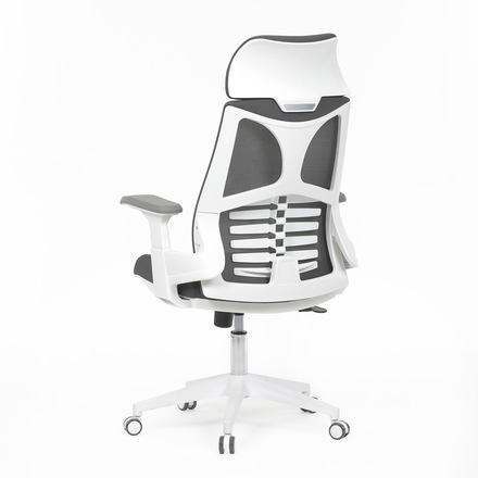 Kancelářská židle Autronic Židle kancelářská, tmavě šedá síťovina MESH, bílý plast, plastový kříž (KA-S247 WT) (6)
