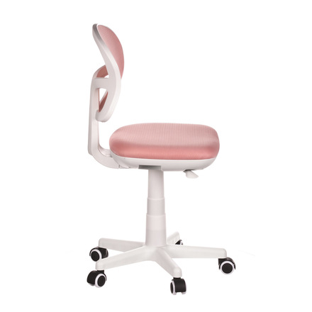 Dětská jídelní židle Autronic Dětská židle, růžová síťovina, bílý plastový kříž, kolečka na tvrdé podlahy (KA-C801 PINK) (10)