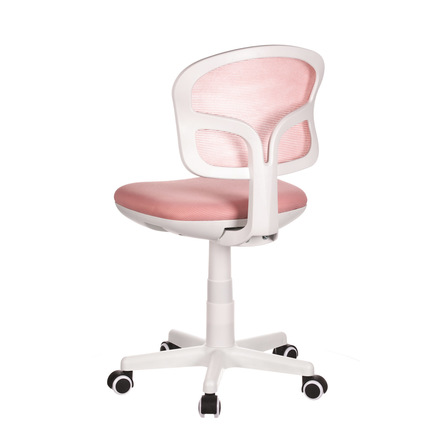 Dětská jídelní židle Autronic Dětská židle, růžová síťovina, bílý plastový kříž, kolečka na tvrdé podlahy (KA-C801 PINK) (6)