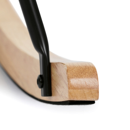 Houpací křeslo Autronic Křeslo houpací, potah bílá látka, dřevěné nohy, masiv kaučukovník (AK-376 WT2) (29)