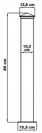 Plotový sloupek G21 pro plotové pole 10x89 cm s patkou, antracitový (2)