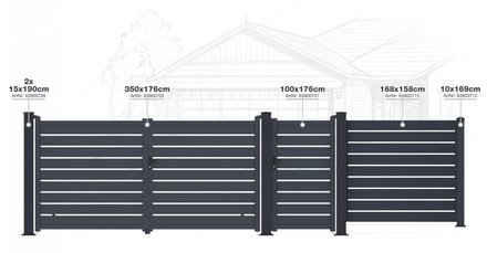 Plotové pole G21 Reno 168x158 cm, antracitové (1)