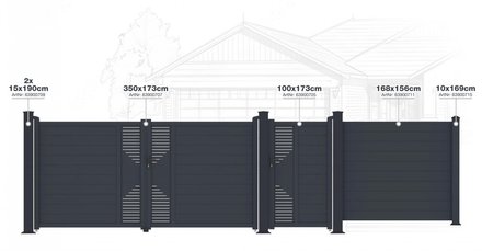 Plotové pole G21 Marion 168x156 cm, antracitové (1)