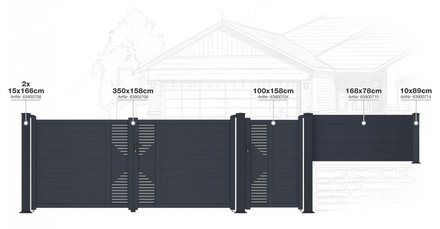 Plotové pole G21 Marion 168x78 cm, antracitové (1)