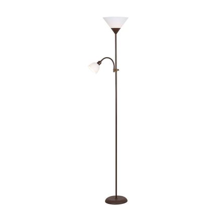 Stojací lampa Rabalux 4188 Action hnědá/ bílá E27 1X MAX 100W + E14 1X MAX 25W