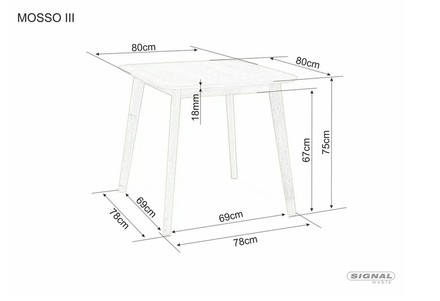 Moderní jídelní stůl Signal Mosso III 80x80 dub (2)