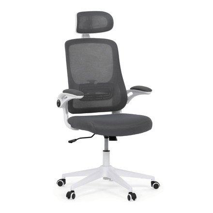 Kancelářská židle Autronic šedá síťovina, šedý plast, plastový kříž, kolečka pro tvrdé podlahy (KA-Q843 GREY) (12)
