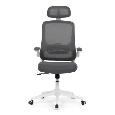 Kancelářská židle Autronic šedá síťovina, šedý plast, plastový kříž, kolečka pro tvrdé podlahy (KA-Q843 GREY) (1)