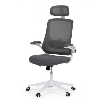Kancelářská židle Autronic šedá síťovina, šedý plast, plastový kříž, kolečka pro tvrdé podlahy (KA-Q843 GREY) (2)