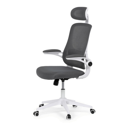 Kancelářská židle Autronic šedá síťovina, šedý plast, plastový kříž, kolečka pro tvrdé podlahy (KA-Q843 GREY) (3)