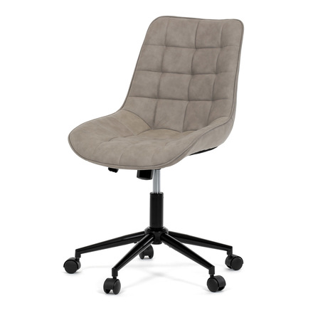 Kancelářská židle Autronic béžová látka v dekoru broušené kůže, černý kovový kříž (KA-V3120 LAN3)