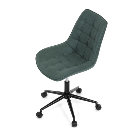 Kancelářská židle Autronic zelená látka v dekoru broušené kůže, černý kovový kříž (KA-V3120 GRN3) (15)