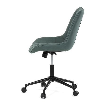 Kancelářská židle Autronic zelená látka v dekoru broušené kůže, černý kovový kříž (KA-V3120 GRN3) (4)